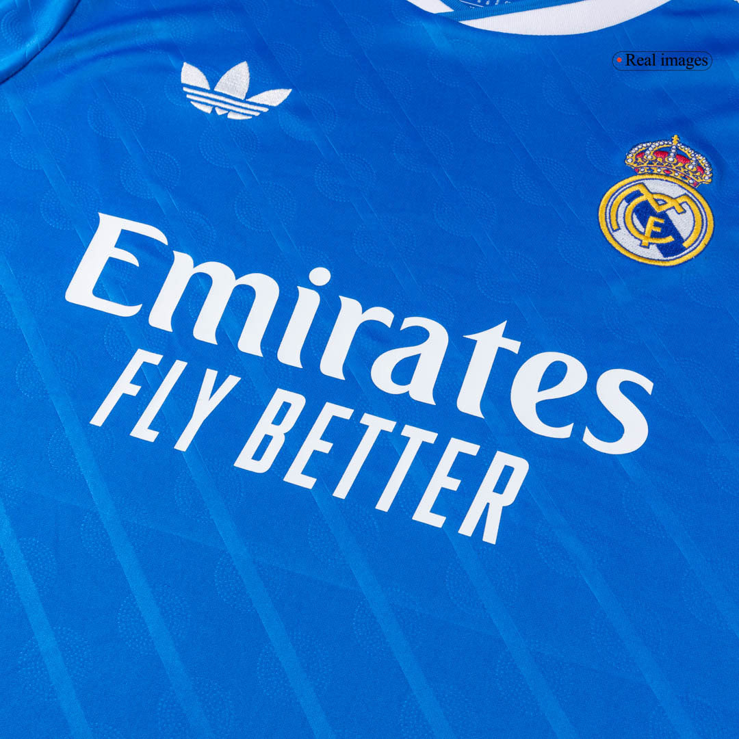 Real Madrid Mens Third Away Soccer Kit 2025/26 Blue