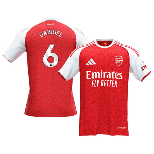GABRIEL #6 Arsenal Mens Home Soccer Jersey 2025/26 Red [PREMIUM]