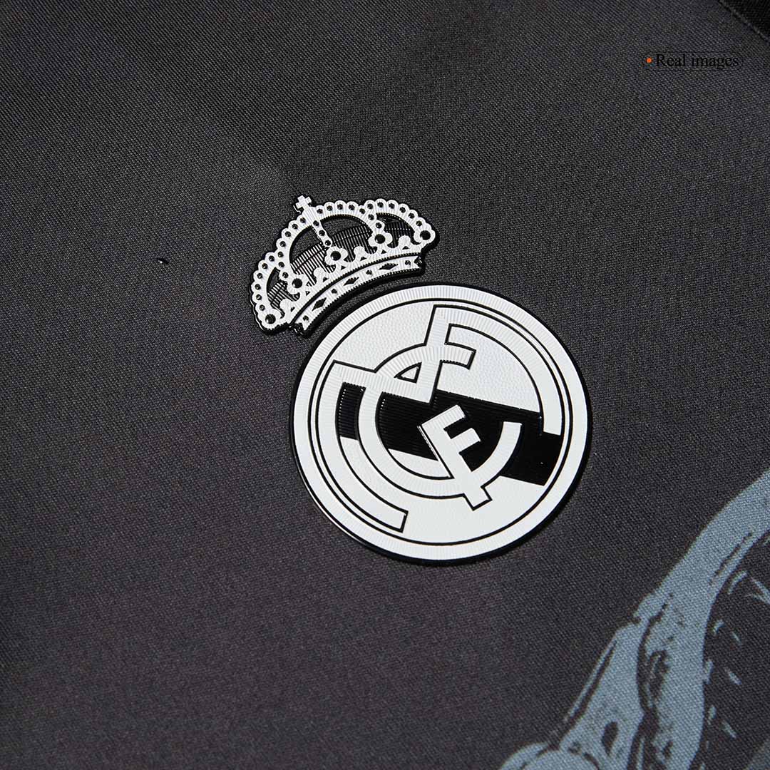 Retro SERGIO RAMOS #4 Real Madrid Mens Third Away Soccer Jersey 2014/15 Black