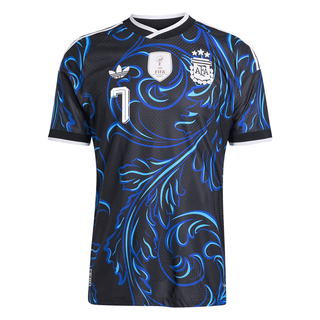 DE PAUL #7 Argentina Mens Away Soccer Jersey World Cup 2026 Black - Player Version