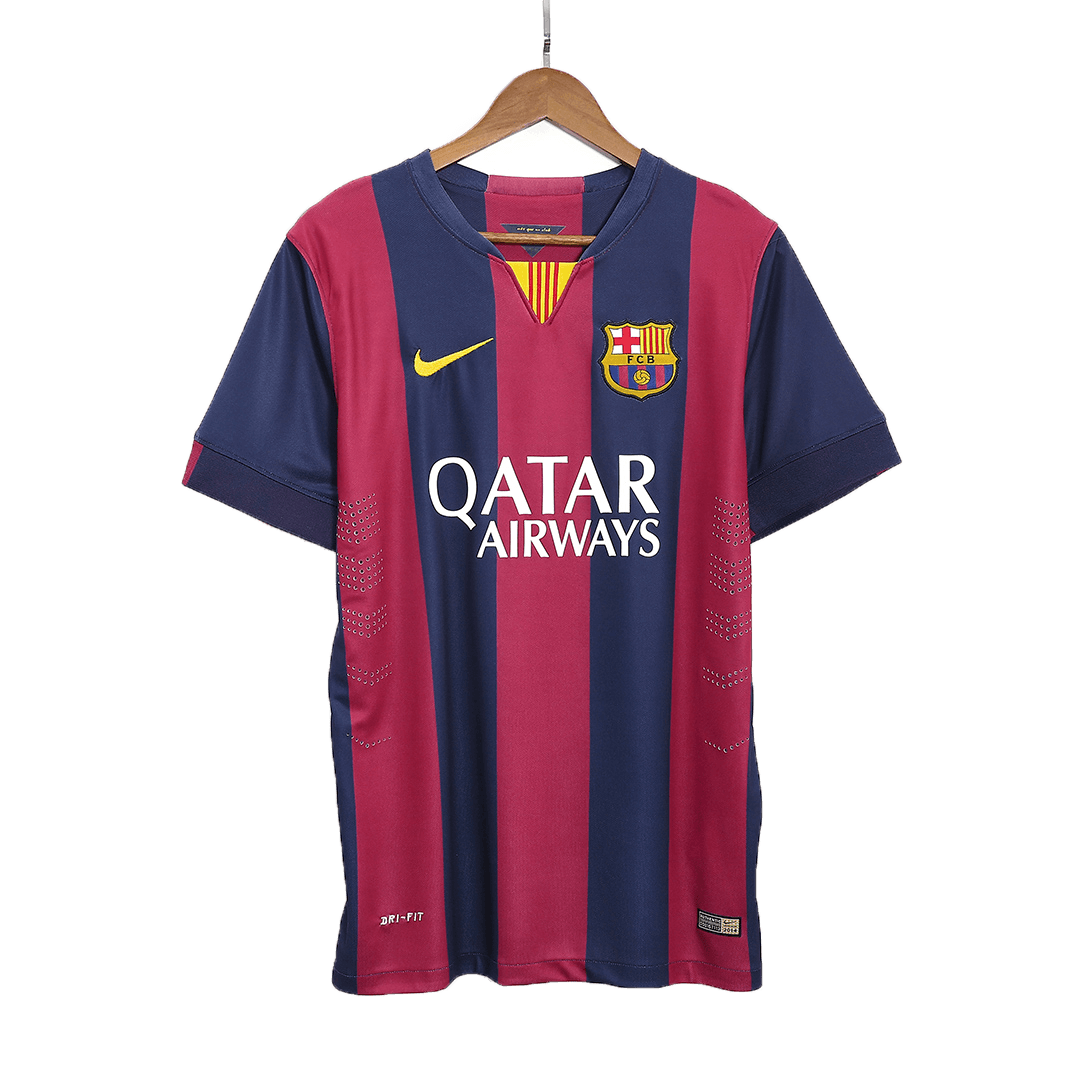 Retro SUÁREZ #9 Barcelona Mens Home Soccer Jersey 2014/15 Red&Blue