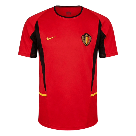 Retro Belgium Mens Home Soccer Jersey World Cup 2002 Red