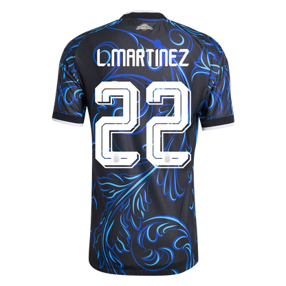 L. MARTINEZ #22 Argentina Mens Away Soccer Jersey World Cup 2026 Black - Player Version