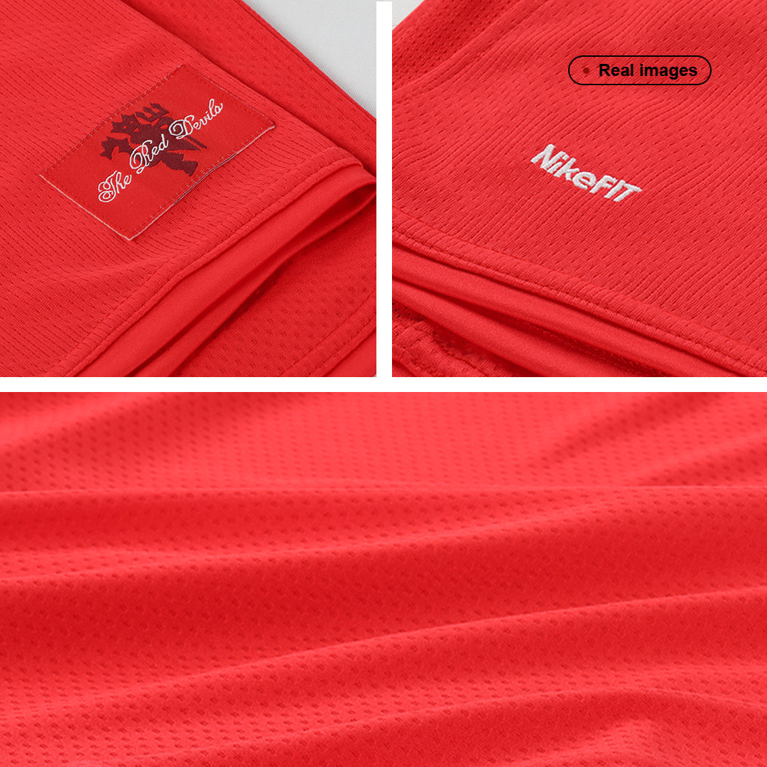 Retro SCHOLES #18 Manchester United Mens Home Soccer Jersey 2007/08 Red