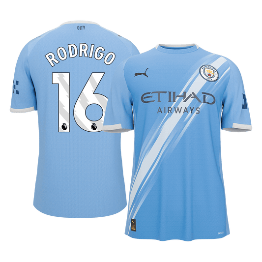 RODRIGO #16 Manchester City Mens Home Soccer Jersey 2025/26 Blue [PREMIUM]