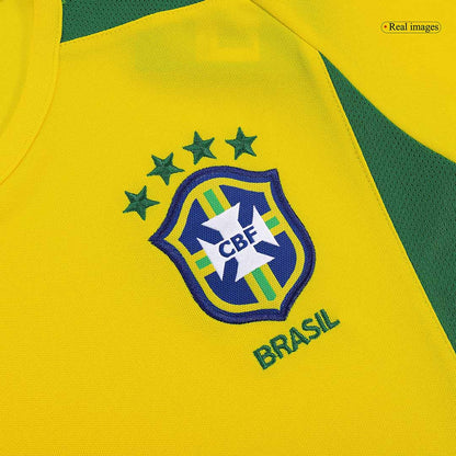 Retro RONALDINHO #11 Brazil Mens Home Soccer Jersey 2002/03 Yellow