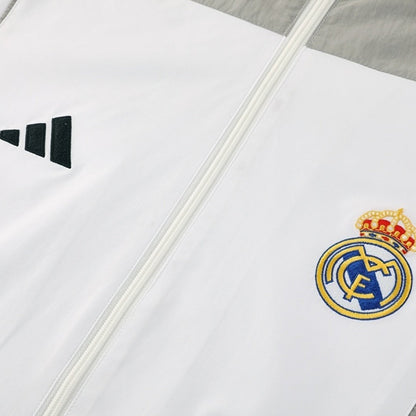 Real Madrid Mens Windbreaker Jacket 2025/26 White