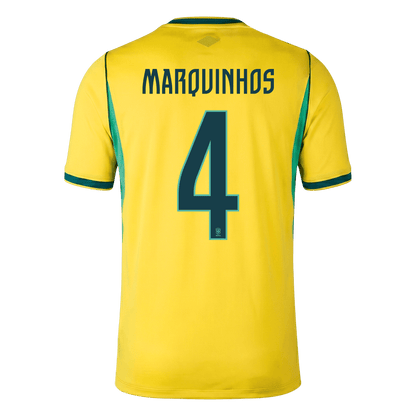 MARQUINHOS #4 Brazil Mens Home Soccer Jersey World Cup 2026 Yellow [PREMIUM]