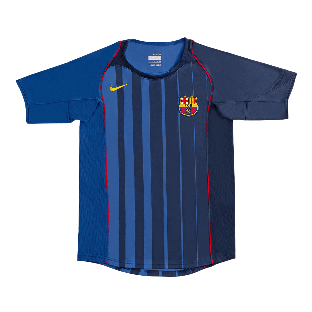 Retro XAVI #6 Barcelona Mens Away Soccer Jersey 2004/05 Blue