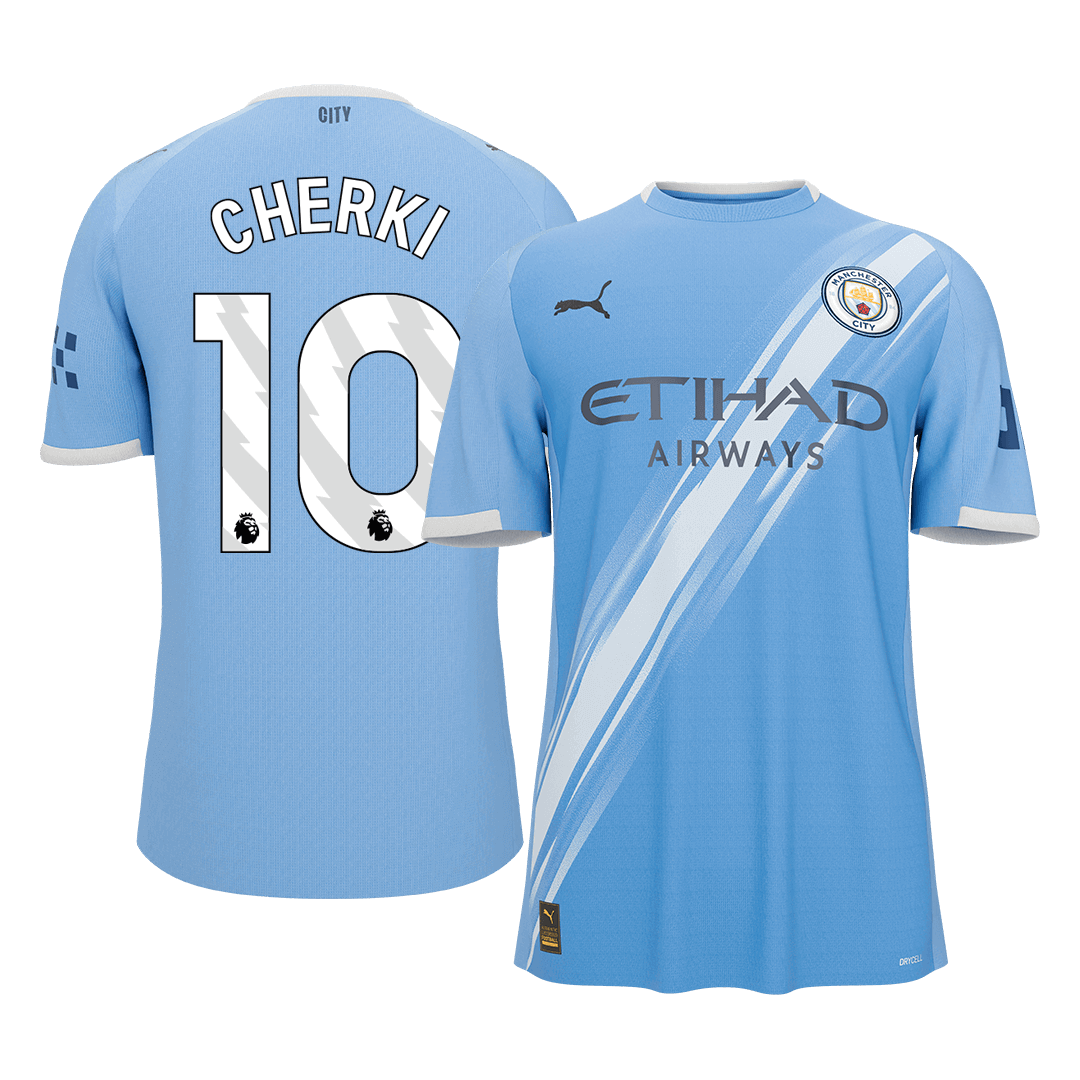CHERKI #10 Manchester City Mens Home Soccer Jersey 2025/26 Blue [PREMIUM]