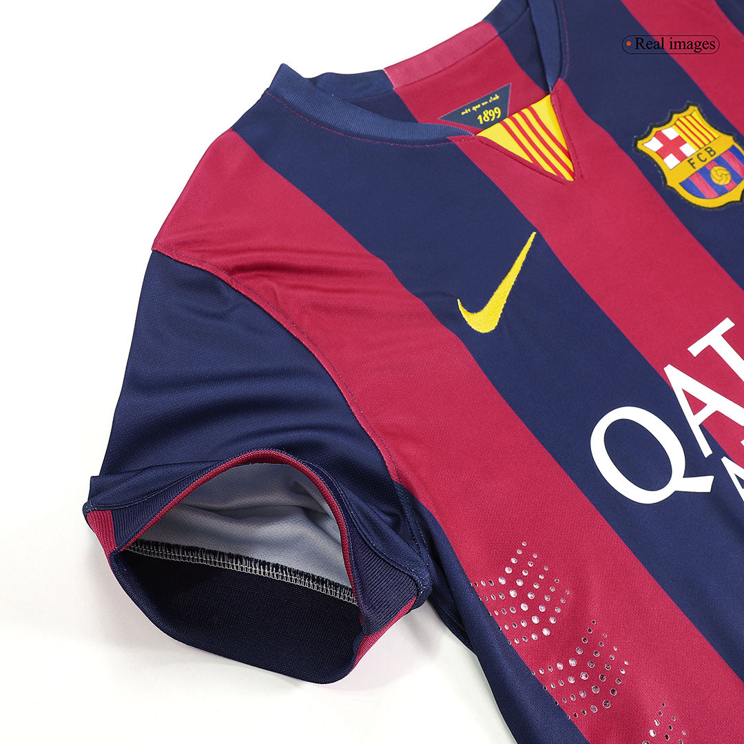 Retro Barcelona Mens Home Soccer Jersey 2014/15 Red&Blue