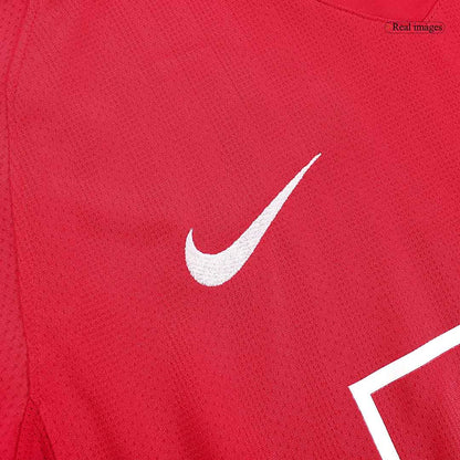 Retro SCHOLES #18 Manchester United Mens Home Long Sleeve Soccer Jersey 2007/08 Red