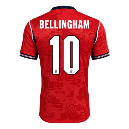 BELLINGHAM #10 England Mens Away Soccer Jersey World Cup 2026 Red - Player Version