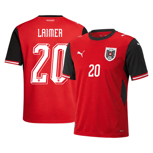 LAIMER #20 Austria Mens Home Soccer Jersey World Cup 2026 Red