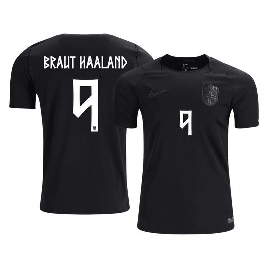 BRAUT HAALAND #9 Norway Mens Away Soccer Jersey World Cup 2026 Black