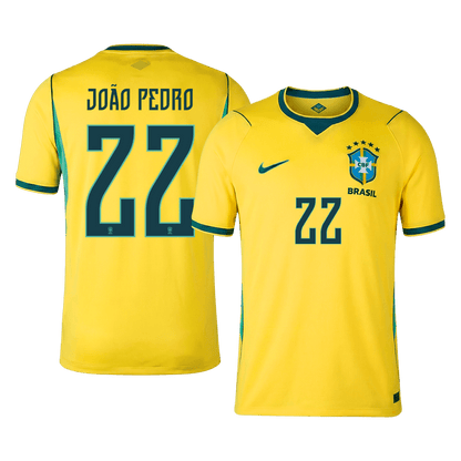JOÃO PEDRO #22 Brazil Mens Home Soccer Jersey World Cup 2026 Yellow [PREMIUM]