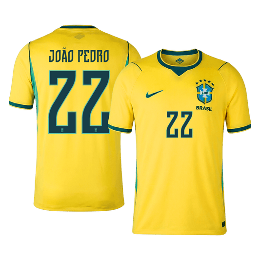 JOÃO PEDRO #22 Brazil Mens Home Soccer Jersey World Cup 2026 Yellow [PREMIUM]