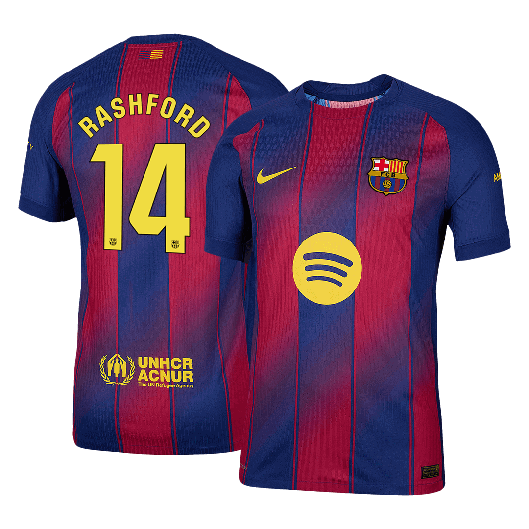RASHFORD #14 Barcelona Mens Home Soccer Jersey 2025/26 Red&Blue - Player Version