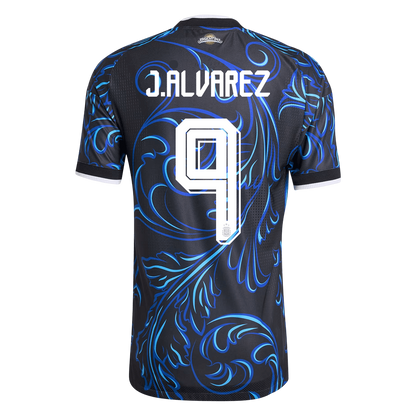 J. ALVAREZ #9 Argentina Mens Away Soccer Jersey World Cup 2026 Black - Player Version