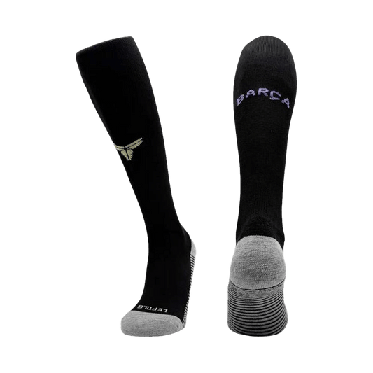 Barcelona Kids Away Soccer Socks 2025/26 Black [PREMIUM]