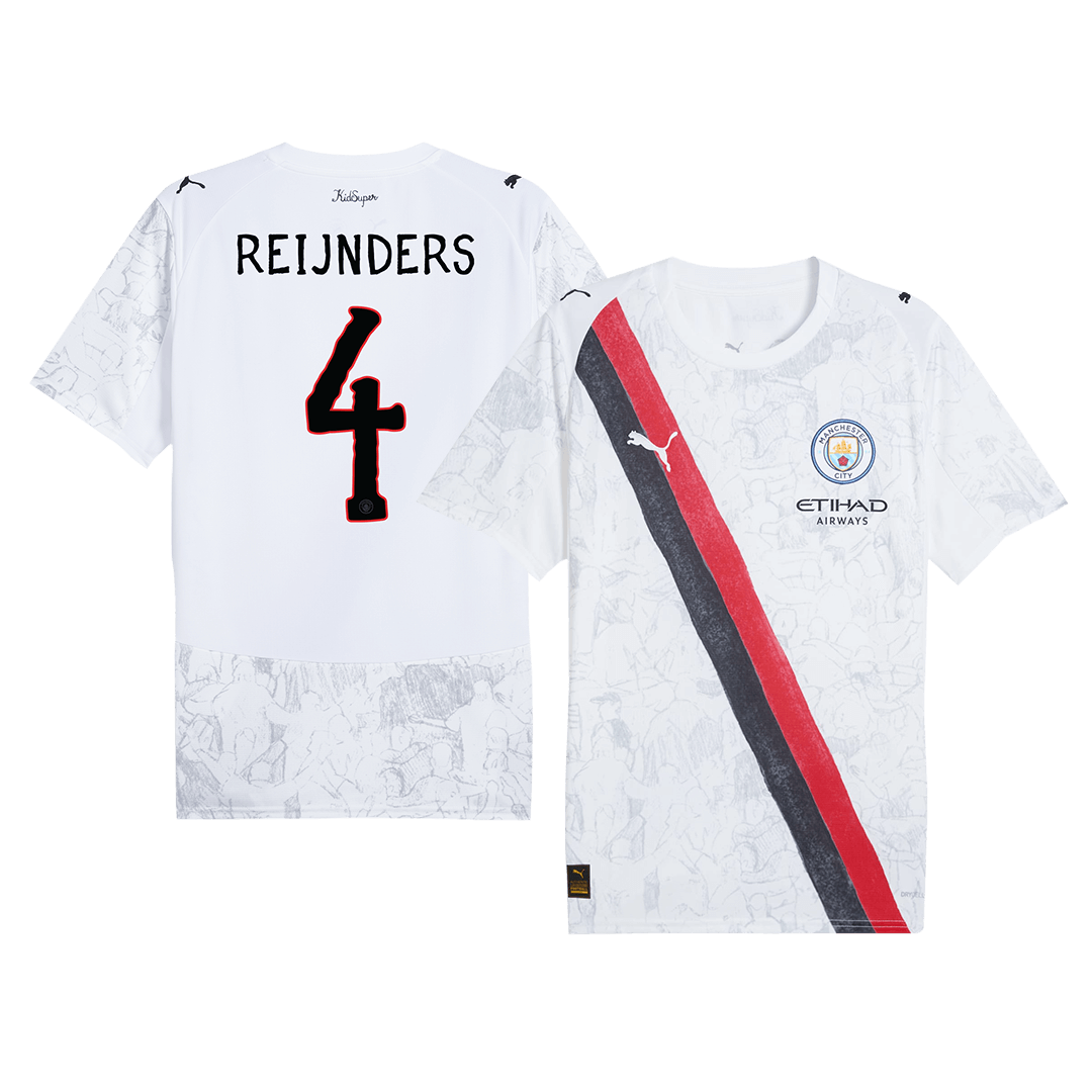 REIJNDERS #4 Manchester City Mens Soccer Jersey World Cup KidSuper 2025/26 White