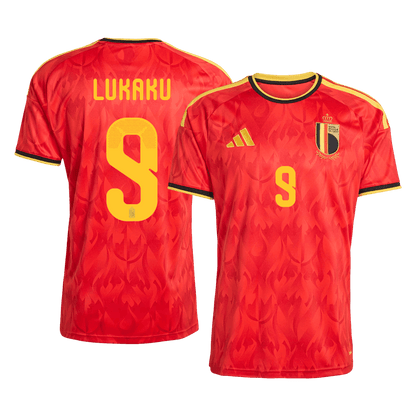 LUKAKU #9 Belgium Mens Home Soccer Jersey World Cup 2026 Red