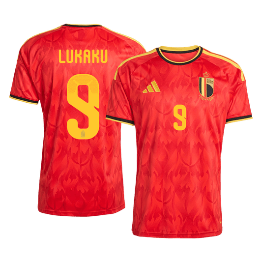 LUKAKU #9 Belgium Mens Home Soccer Jersey World Cup 2026 Red