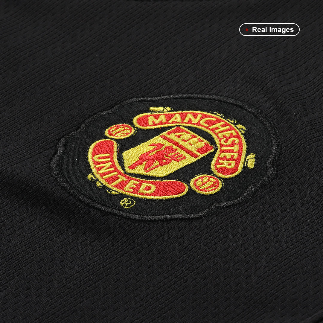 Retro ROONEY #10 Manchester United Mens Away Soccer Jersey 2007/08 Black