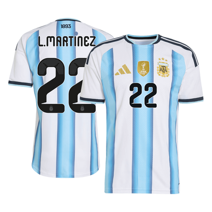 L. MARTINEZ #22 Argentina Mens Home Soccer Jersey World Cup 2026 Blue&White - Player Version