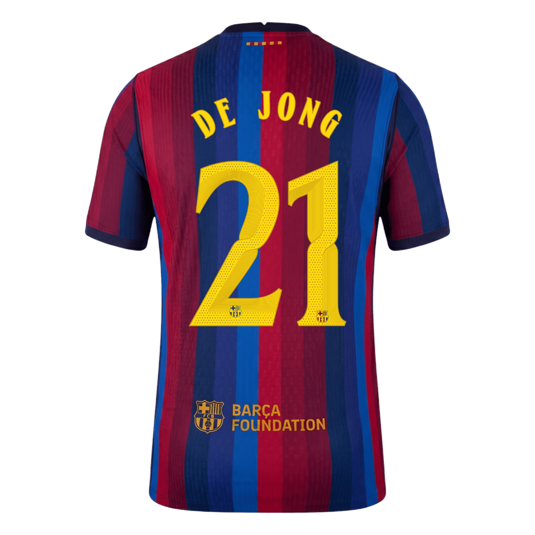 Barcelona Home Soccer Jersey 2026/27 – DE JONG #21 – UCL (Player Version)