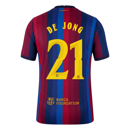 Barcelona Home Soccer Jersey 2026/27 – DE JONG #21 – UCL (Player Version)