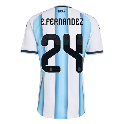 E. FERNANDEZ #24 Argentina Mens Home Soccer Jersey World Cup 2026 Blue&White - Player Version