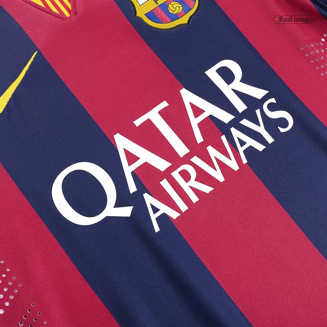Retro Barcelona Mens Home Soccer Jersey 2014/15 Red&Blue