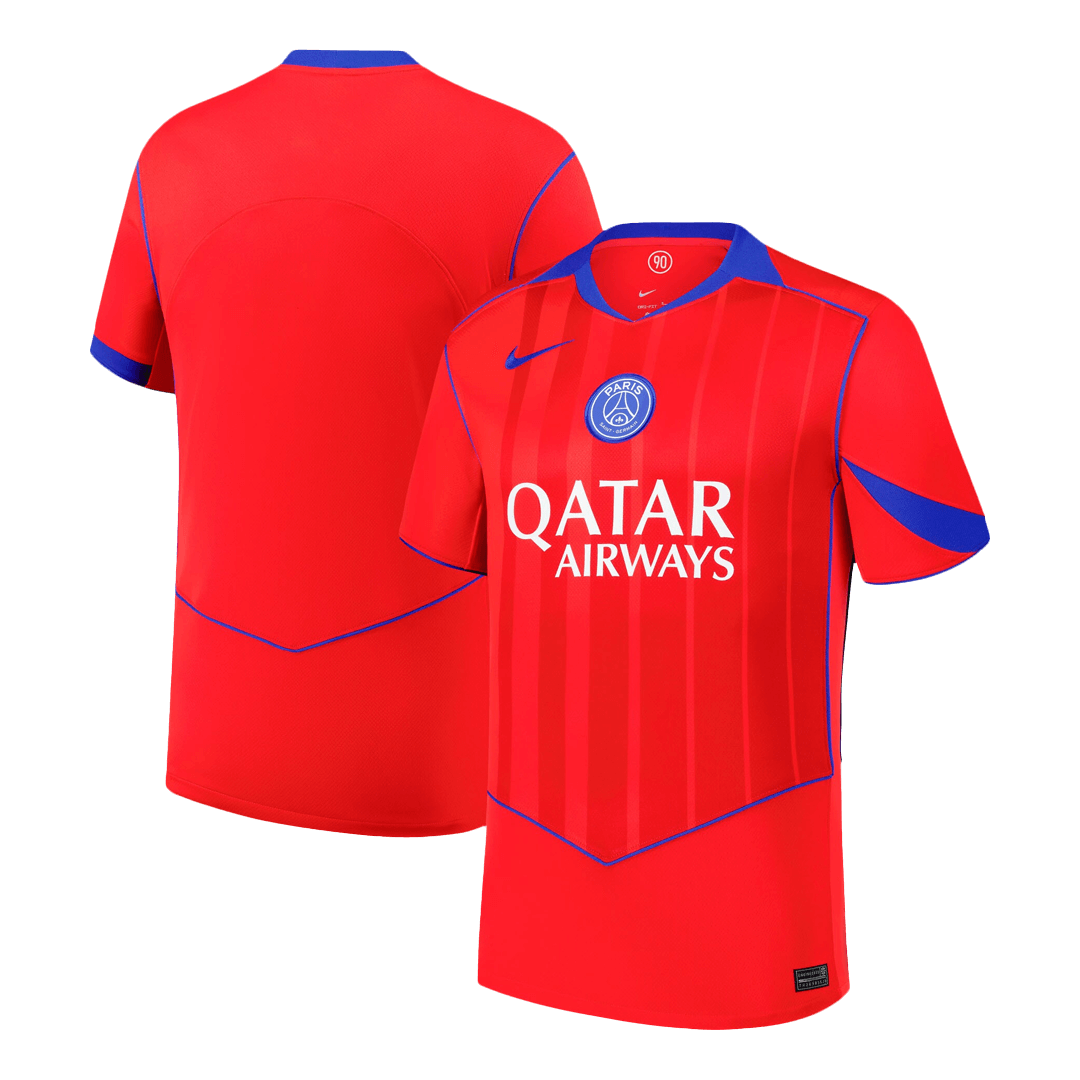 PSG Mens Third Away Soccer Jersey 2025/26 Red