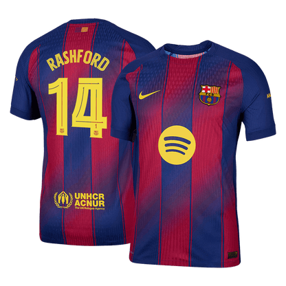RASHFORD #14 Barcelona Mens Home Soccer Jersey UCL 2025/26 Red&Blue - Player Version