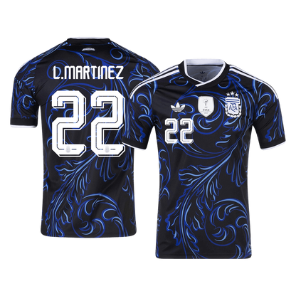 L. MARTINEZ #22 Argentina Mens Away Soccer Jersey World Cup 2026 Black