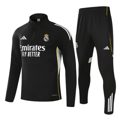 Real Madrid Mens Training Tracksuit Kit 2025/26 Black