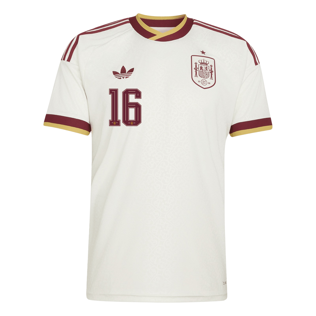 RODRIGO #16 Spain Mens Away Soccer Jersey World Cup 2026 White