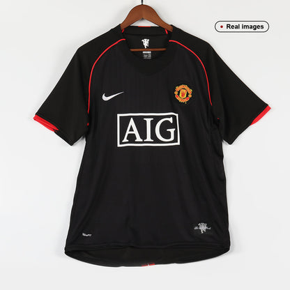 Retro Manchester United Mens Away Soccer Jersey 2007/08 Black