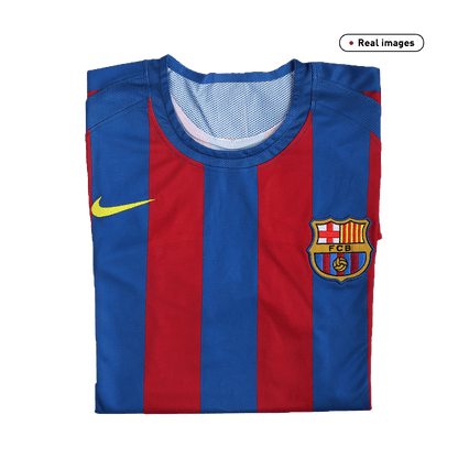 Retro Barcelona Mens Home Soccer Jersey UCL 2005/06 Red&Blue