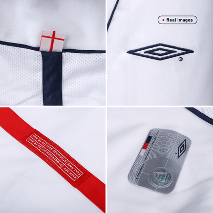 Retro SCHOLES #8 England Mens Home Soccer Jersey 2002 White