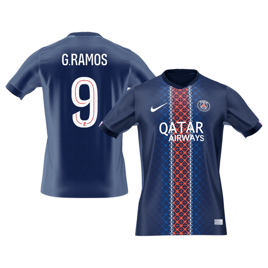 G.RAMOS #9 PSG Mens Home Soccer Jersey 2025/26 Navy [PREMIUM]