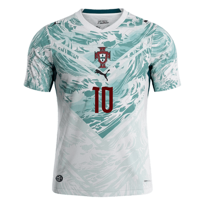 BERNARDO #10 Portugal Mens Away Soccer Jersey World Cup 2026 White&Green