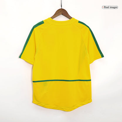 Retro Brazil Mens Home Soccer Jersey 2002/03 Yellow