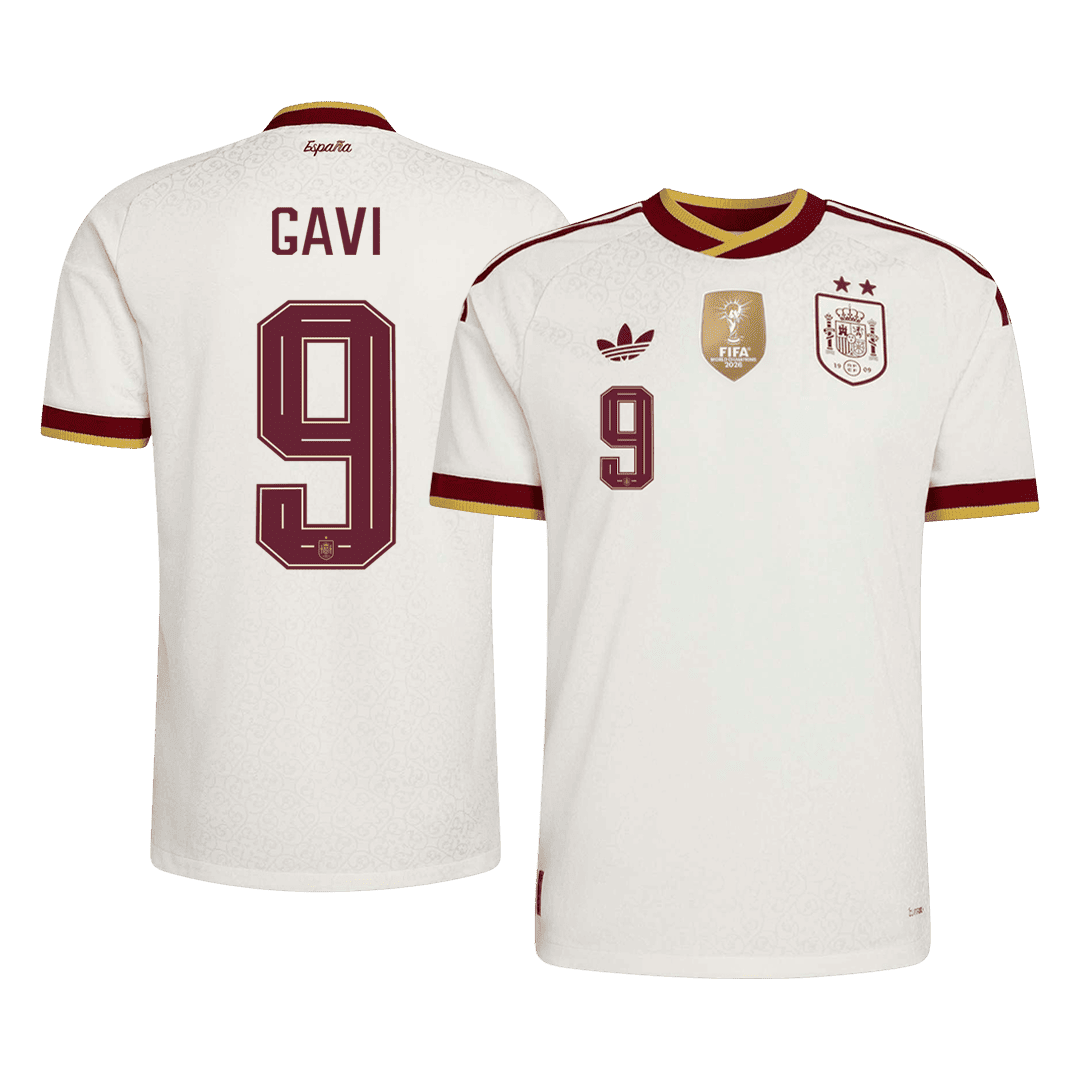 [Champion Edition] Spain Away Soccer Jersey World Cup 2026 – GAVI #9 (Player Version)