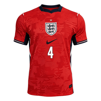 RICE #4 England Mens Away Soccer Jersey World Cup 2026 Red