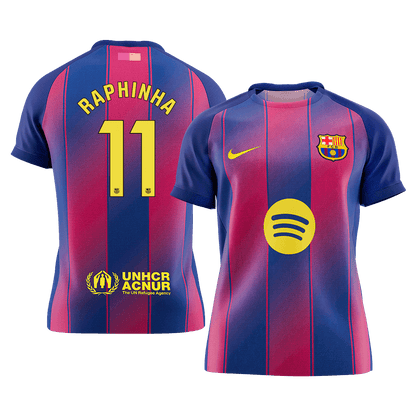 RAPHINHA #11 Barcelona Mens Home Soccer Jersey 2025/26 Red&Blue [PREMIUM]