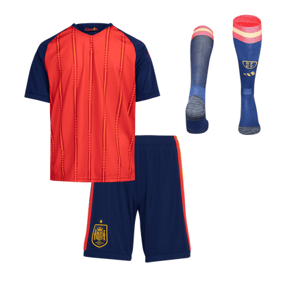 [Champion Edition] Spain Kids Home Soccer Full Kit World Cup 2026
