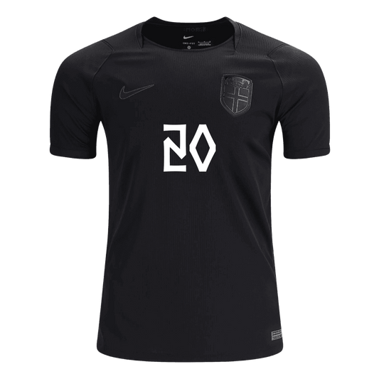 NUSA #20 Norway Mens Away Soccer Jersey World Cup 2026 Black