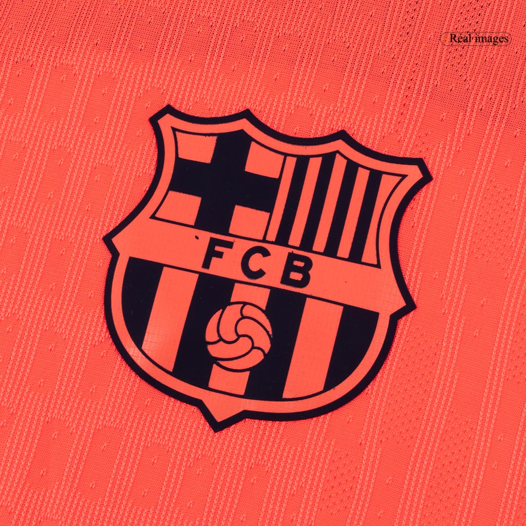 Barcelona Mens Third Away Soccer Jersey 2025/26 Orange - Player Version